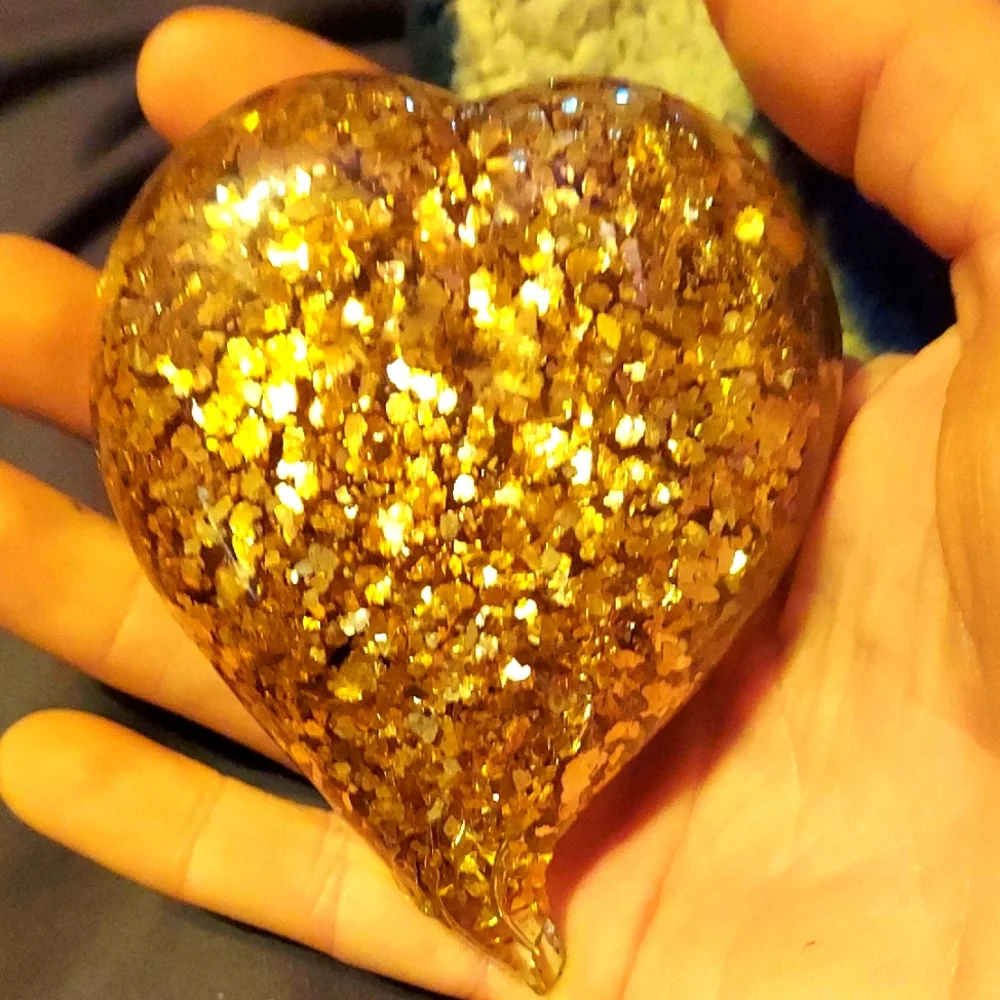 Thick Heavy Duty Gold Leaf Heart Paper Weight From West Elm